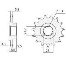 Зірочка передня sunstar 2119 15 kawasaki z 750 '04-'12, z 800 '13-'16 (jtf1538.15) (ланцюг 520) (211915jt)