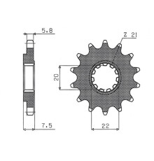 Зірочка передня sunstar 2120 13 honda cr 125r '04-'07, crf 250r/x '04-'17 (jtf1323.13) (ланцюг 520) (212013jt)