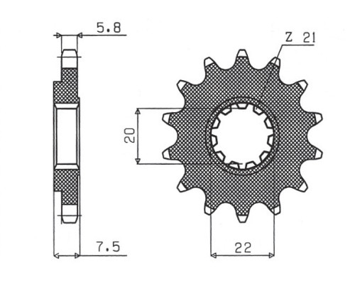 Зірочка передня sunstar 2120 13 honda cr 125r '04-'07, crf 250r/x '04-'17 (jtf1323.13) (ланцюг 520) (212013jt)