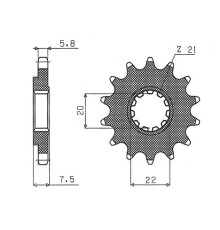 Зірочка передня sunstar 2120 14 honda cr 125r '04-'07, crf 250r/x '04-'17 (jtf1323.14) (ланцюг 520) (212014jt)