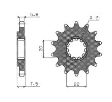 Зірочка передня sunstar 2120 14 honda cr 125r '04-'07, crf 250r/x '04-'17 (jtf1323.14) (ланцюг 520) (212014jt)