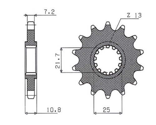 Зірочка передня sunstar 2142 16 yamaha r6 '06-'16 (jtf1586.16) (ланцюг 525) (214216jt)