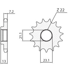 Передня зірочка sunstar 2149 15 yamaha 250 tricker '06-'08, ybr 250 '08-'11 (jtf1594.15) (ланцюг 428) (214915jt)