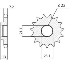 Передня зірочка sunstar 2149 15 yamaha 250 tricker '06-'08, ybr 250 '08-'11 (jtf1594.15) (ланцюг 428) (214915jt)