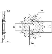 Зірочка передня sunstar 2247 14 ktm 125 duke '11-'21, ktm 200 duke '12-'20 (jtf1903.14) (ланцюг 520) (224714jt)