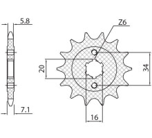 Зірочка передня sunstar 2247 14 ktm 125 duke '11-'21, ktm 200 duke '12-'20 (jtf1903.14) (ланцюг 520) (224714jt)