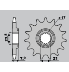 Зірочка передня sunstar 2320 13 honda crf 250r '18-'23 (jtf1344.13) (ланцюг 520) (232013)