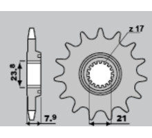 Зірочка передня sunstar 2320 13 honda crf 250r '18-'23 (jtf1344.13) (ланцюг 520) (232013)