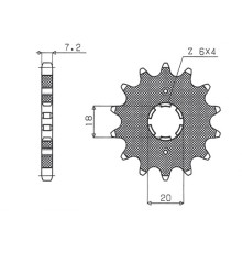 Зірочка передня sunstar 259 15 honda mtx/125/xl 125 (jtf259.15) (ланцюг 428) (25915jt)