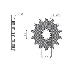 Зірочка передня sunstar 263 13 suzuki rm 80/85, yamaha xt 125 r/x (jtf1263.13) (ланцюг 428) (26313jt)