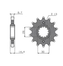 Зірочка передня sunstar 339 17 honda cbr 1100 xx '97-'07, cbr 1000f (jtf339.17) (ланцюг 530) (33917jt)
