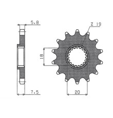 Зірочка передня sunstar 340 13 honda cr 125 '87-'03 (jtf326.13) (ланцюг 520) (34013jt)
