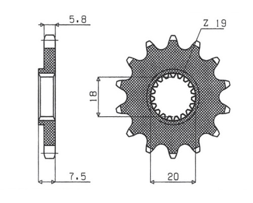 Зірочка передня sunstar 340 13 honda cr 125 '87-'03 (jtf326.13) (ланцюг 520) (34013jt)