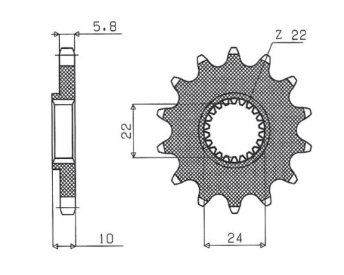 Зірочка передня sunstar 402 15 bmw f 650 '94-'13, aprilia pegaso 650 '98-'04 (jtf402.15) (ланцюг 520) (40215jt)