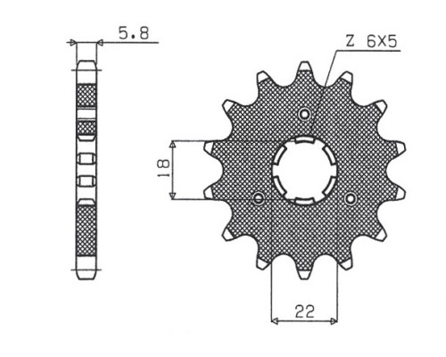 Зірочка передня sunstar 423 13 kawasaki kx 125 '94-'07 (jtf1445.13) (ланцюг 520) (42313jt)