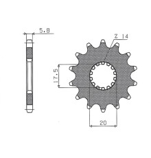 Зірочка передня sunstar 440 13 yamaha yz 125 '87-'04 (jtf564.13) (ланцюг 520) (44013jt)