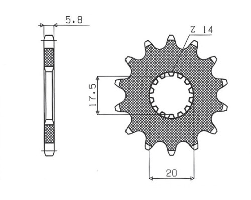 Зірочка передня sunstar 440 13 yamaha yz 125 '87-'04 (jtf564.13) (ланцюг 520) (44013jt)