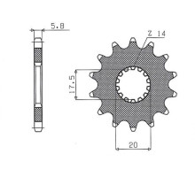 Зірочка передня sunstar 440 13 yamaha yz 125 '87-'04 (jtf564.13) (ланцюг 520) (44013jt)