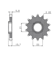 Зірочка передня sunstar 441 15 yamaha xt 600 '87-'90, xt 600e '97-'03, xtz 660 '91-'98, tt 600 '93-'02 (jtf1577.15) (ланцюг 520) (44115jt)