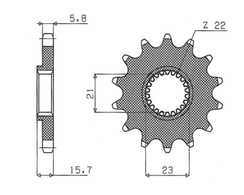 Зірочка передня sunstar 441 15 yamaha xt 600 '87-'90, xt 600e '97-'03, xtz 660 '91-'98, tt 600 '93-'02 (jtf1577.15) (ланцюг 520) (44115jt)