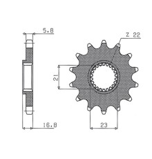 Зірочка передня sunstar 443 16 yamaha xj 600 diversion '92-'03 (jtf582.16) (ланцюг 520) (44316jt)