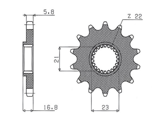 Зірочка передня sunstar 443 16 yamaha xj 600 diversion '92-'03 (jtf582.16) (ланцюг 520) (44316jt)
