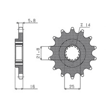 Зірочка передня sunstar 490 15 ducati monster 600/750/900 (jtf736.15) (ланцюг 520) (49015jt)