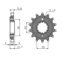 Зірочка передня sunstar 511 15 kawasaki klr 650 '90-'14 (jtf511.15) (ланцюг 520) (51115jt)
