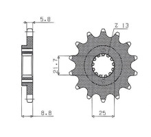 Зірочка передня sunstar 525 17 kawasaki er5 '97-'06 (jtf512.17) (ланцюг 520) (52517jt)