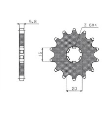 Зірочка передня sunstar 560 14 kawasaki kx 65/80/85 (jtf546.14) (ланцюг 420) (56014jt)