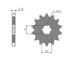 Зірочка передня sunstar 560 14 kawasaki kx 65/80/85 (jtf546.14) (ланцюг 420) (56014jt)