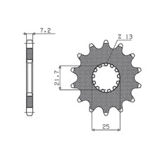 Зірочка передня sunstar 564 17 suzuki gsxr 750/1000, dl 1000 (jtf520.17) (ланцюг 525) (56417jt)