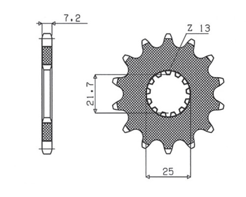 Зірочка передня sunstar 564 17 suzuki gsxr 750/1000, dl 1000 (jtf520.17) (ланцюг 525) (56417jt)