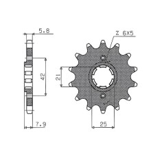 Зірочка передня sunstar 575 15 yamaha xt 600 '83-'86, tt600, xt550 (jtf575.15) (ланцюг 520) (57515jt)