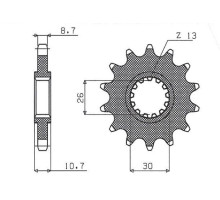 Зірочка передня sunstar 579 18 yamaha fz1/r1/xjr (+1) (jtf579.18) (ланцюг 530) (57918jt)