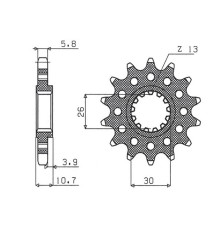 Зірочка передня sunstar 579m 17 yamaha fz1 '06-'14, r1 '04-'14, fj, xjr (jtf1579.17) (ланцюг 520) (579m17jt)