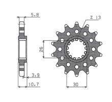 Зірочка передня sunstar 579m 17 yamaha fz1 '06-'14, r1 '04-'14, fj, xjr (jtf1579.17) (ланцюг 520) (579m17jt)