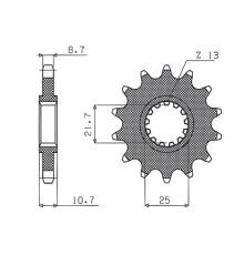 Зірочка передня sunstar 580 17 yamaha fzr 1000/ fz6/ r6 (jtf580.17) (ланцюг 530) (58017jt)
