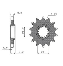Зірочка передня sunstar 585 16 yamaha xtz 750 '90-'98 (jtf578.16) (jtf1536.16) (ланцюг 520) (58516jt)