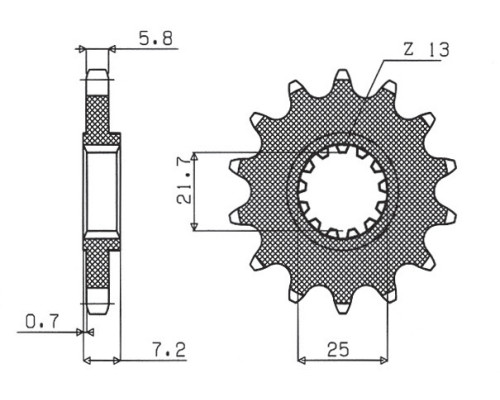 Зірочка передня sunstar 585 16 yamaha xtz 750 '90-'98 (jtf578.16) (jtf1536.16) (ланцюг 520) (58516jt)