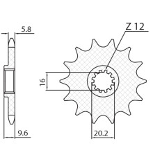 Зірочка передня sunstar 7005 14 ktm sx 65 '98-'18 (jtf1906.14) (ланцюг 420) (700514jt)
