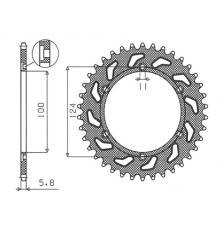 Задня зірочка sunstar 1027 48 ducati monster 695 '08, monster 800 '03-'04 (jtr735.48) (ланцюг 520) (102748jt)