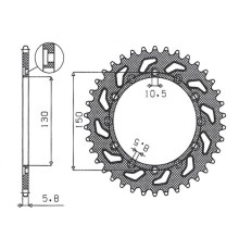 Задня зірочка sunstar 236 40 / 245 40 honda nx 650 95-01, yamaha xj 6 09-15, yamaha wr 250r '08-'10, aprilia rx six days 125 '90 (jtr245/2.40) (jtr245/3.40) (ланцюг 520) (24540jt)