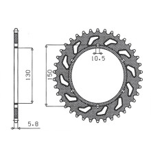Задня зірочка sunstar 236 42 honda nx 650 '88-'90, fmx 650 '05-'08, xr 600 88-90, yamaha xj6 600 '09-'13 (jtr245/3.42)* (ланцюг 520) (430942jt)
