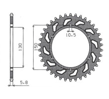 Задня зірочка sunstar 236 45 honda nx 650 '88-'90, fmx 650 '05-'08, xr 600 88-90 (jtr245/3.45)* (ланцюг 520) (430945jt)