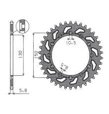 Задня зірочка sunstar 236 48 / 245 48 honda nx 650 95-01, yamaha xj 6 09-15, yamaha wr 250r '08-'10 (jtr245/2.48) (jtr245/3.48) (ланцюг 520) (24548jt)
