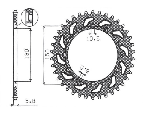 Задня зірочка sunstar 236 48 / 245 48 honda nx 650 95-01, yamaha xj 6 09-15, yamaha wr 250r '08-'10 (jtr245/2.48) (jtr245/3.48) (ланцюг 520) (24548jt)