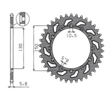 Задня зірочка sunstar 236 52 / 245 52 honda nx 650 95-01, yamaha xj 6 09-15, yamaha wr 250r '08-'10, aprilia rx six days 125 '90 (jtr245/2.52) (jtr245/3.52) (ланцюг 520) (24552jt)