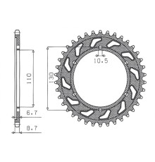 Задня зірочка sunstar 241 39 yamaha xjr 1300 '04-'06, mt-01 '05-'11 (jtr479.39) (ланцюг 530) (24139jt)