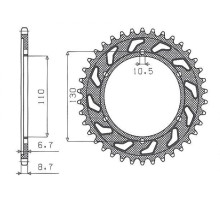 Задня зірочка sunstar 241 39 yamaha xjr 1300 '04-'06, mt-01 '05-'11 (jtr479.39) (ланцюг 530) (24139jt)